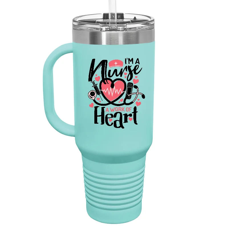 Durable Steel Drinkware Work Of Heart 40 oz Tumbler