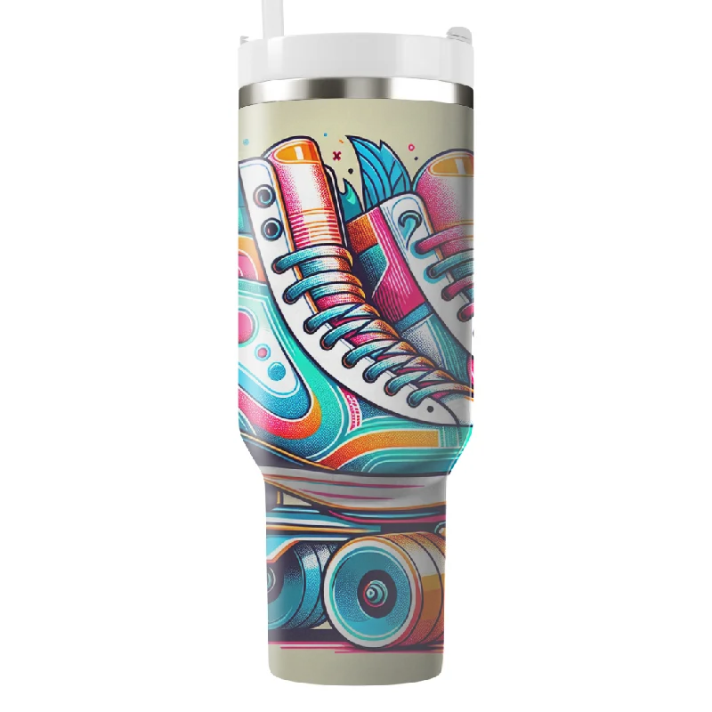 Modern Glassware Sale Retro Style Roller Skates Tumbler With Handle