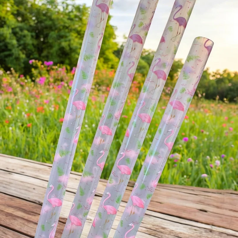 Premium Glassware Discounts Clear Flamingo Straw (40oz Tumbler)