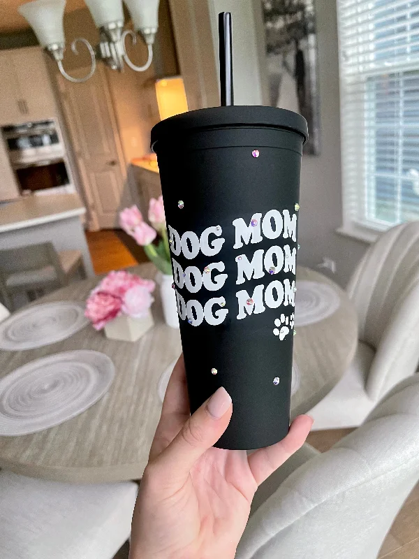 Travel Mugs Offer Dog Mom Black Matte Tumbler