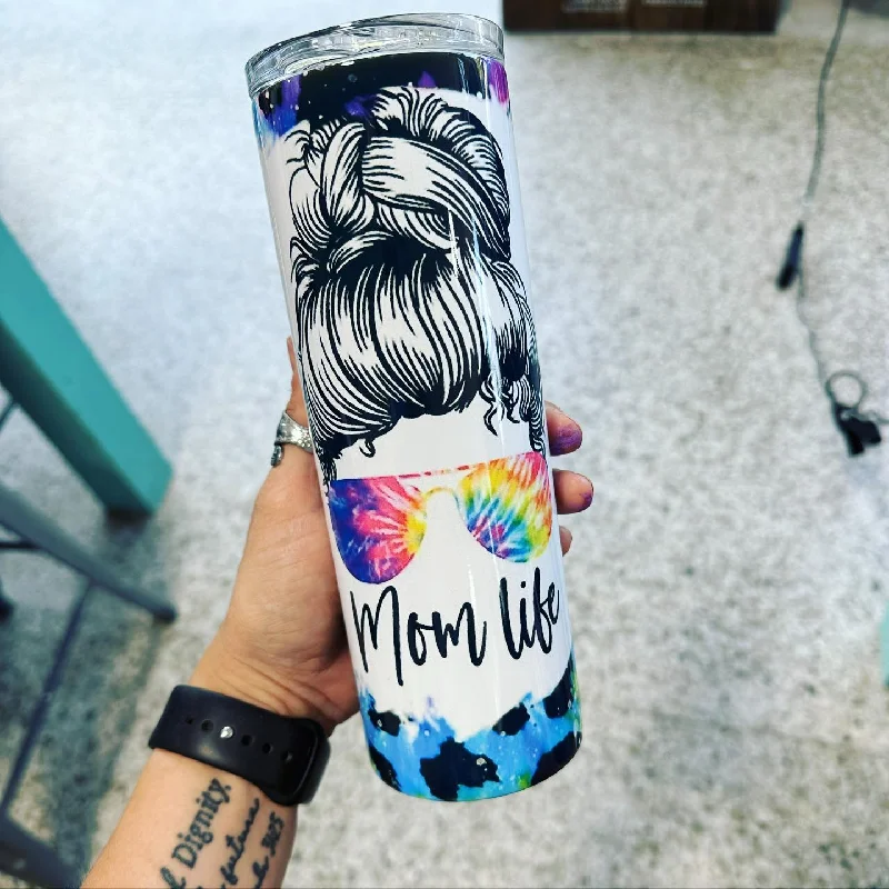 Comfortable Chic Tie Dye Mom Tumbler