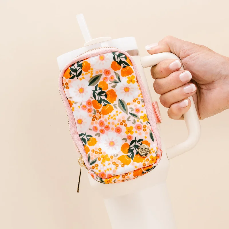 Green Drinkware Sale Tumbler Fanny Pack - Sweet Meadow Orange Tan