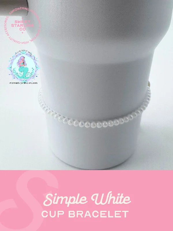 Premium Glassware Simple White Cup Bracelet