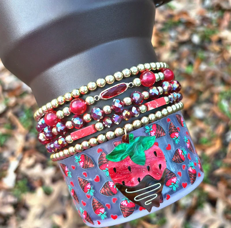 Travel Drinkware Offer Chocolate Covered Strawberry Cup Bracelets