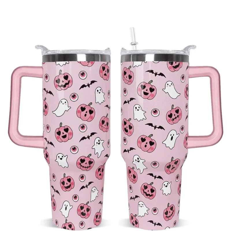 Insulated Drinkware Offers Halloween Pink Pumpkin 40 oz Tumbler