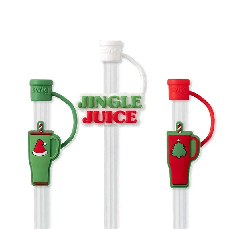 Portable Bottles Sale Holly Jolly Straw Topper Set