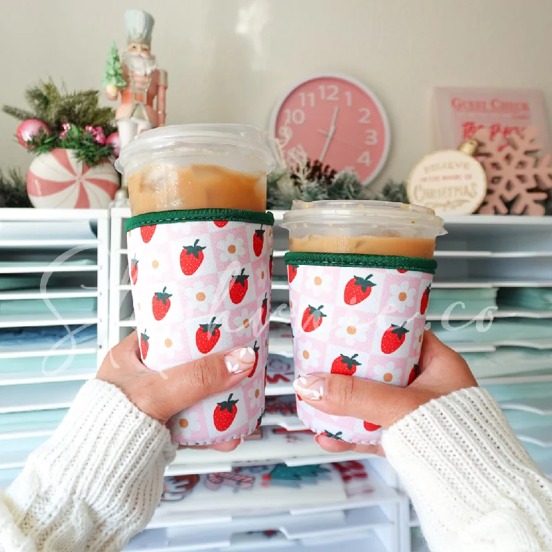 Drinkware Promotions Checkered Strawberry Daisy - Cup Sleeve