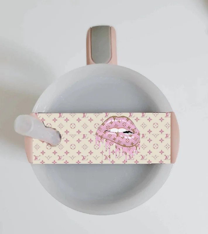 Stainless Steel Mugs Louis Vuitton Pink Dripping Lips Stanley Lid Plate/Topper