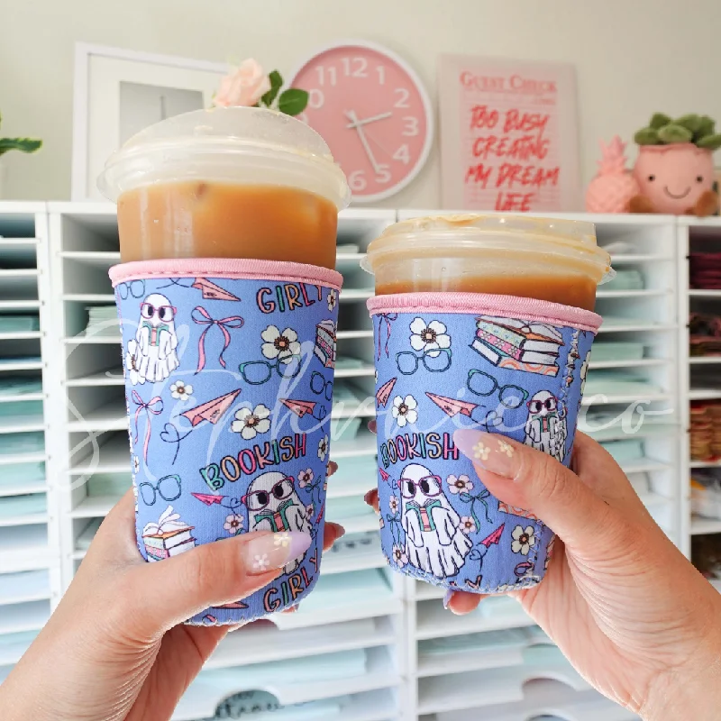 Glass Drinkware Bookish Ghostie - Cup Sleeve
