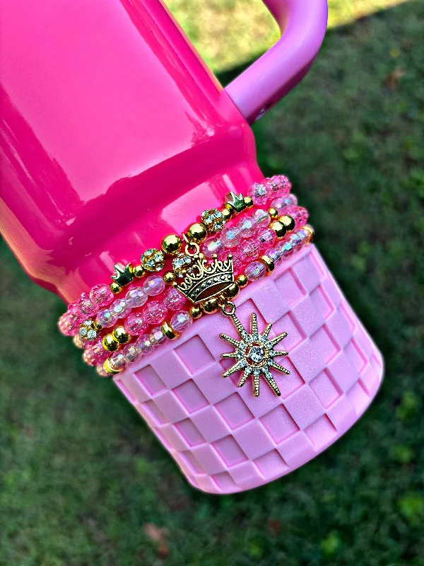 Stainless Drinkware Sale Wicked Pink Northern Star Glinda Stanley Cup Bracelets. Wicked Collection.