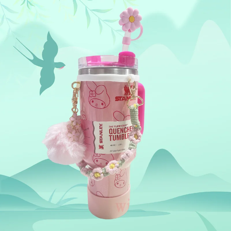Vacuum-Insulated Bottles 40OZ Stanley cup MY MELO cup sanrio tumblers MYMELODY drinking bottle cups for car