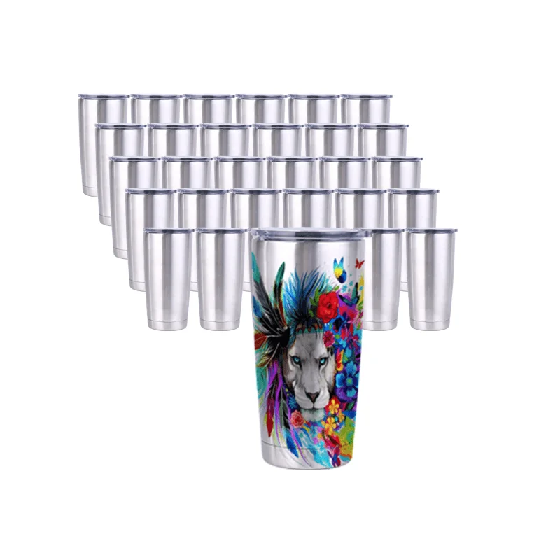 Discount Tumblers 20oz (30unit) Silver Sublimation Tumblers Blanks Vacuum travel Tumbler Cups With Lid And Plastic Straw Discount Tumblers 20oz (30unit) Silver Sublimation Tumblers Blanks Vacuum travel Tumbler Cups With Lid And Plastic Straw