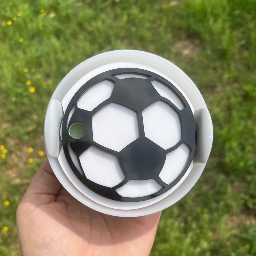 Durable Steel Drinkware Soccer Tumbler Topper