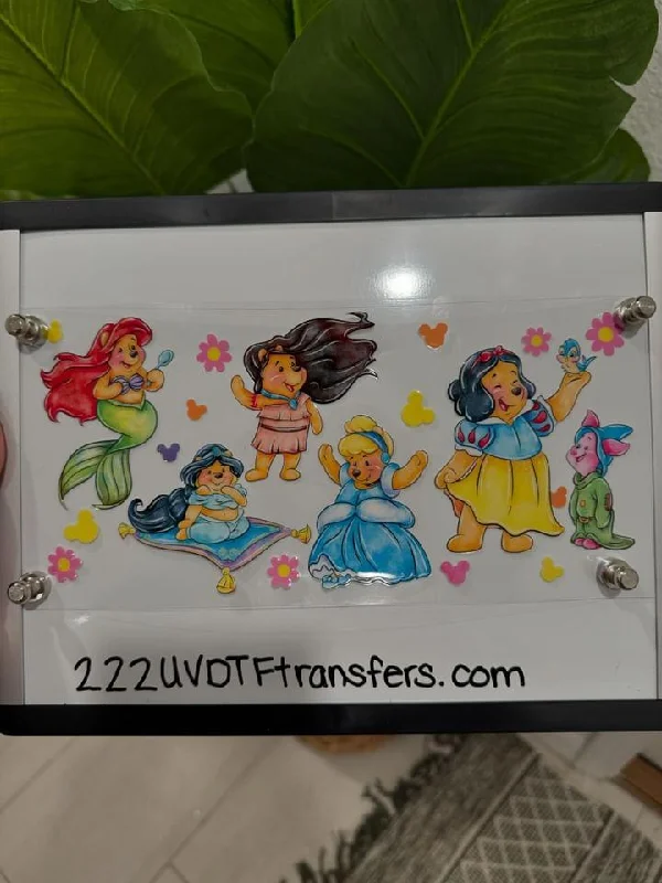 Travel Drinkware Winnie the Pooh Princesses UV DTF Wrap Transfer 16oz | No Heat Needed | Waterproof | Permanent Adhesive Travel Drinkware Winnie the Pooh Princesses UV DTF Wrap Transfer 16oz | No Heat Needed | Waterproof | Permanent Adhesive