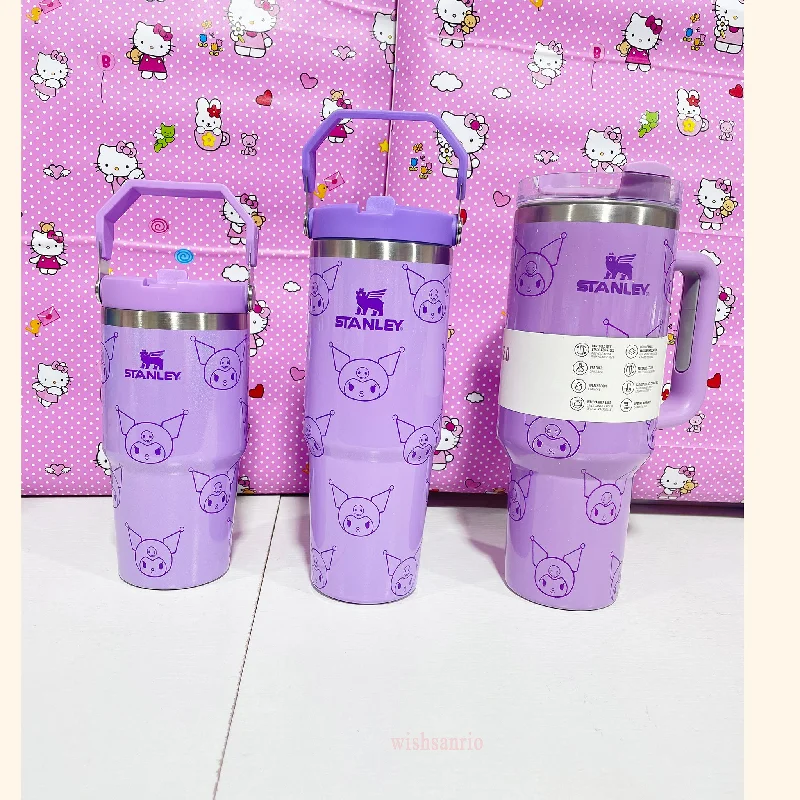 Insulated Tumblers 40OZ Stanley cup KUROMI cup SANRIO tumblers drinking bottle cups for car 20oz&30oz&40oz