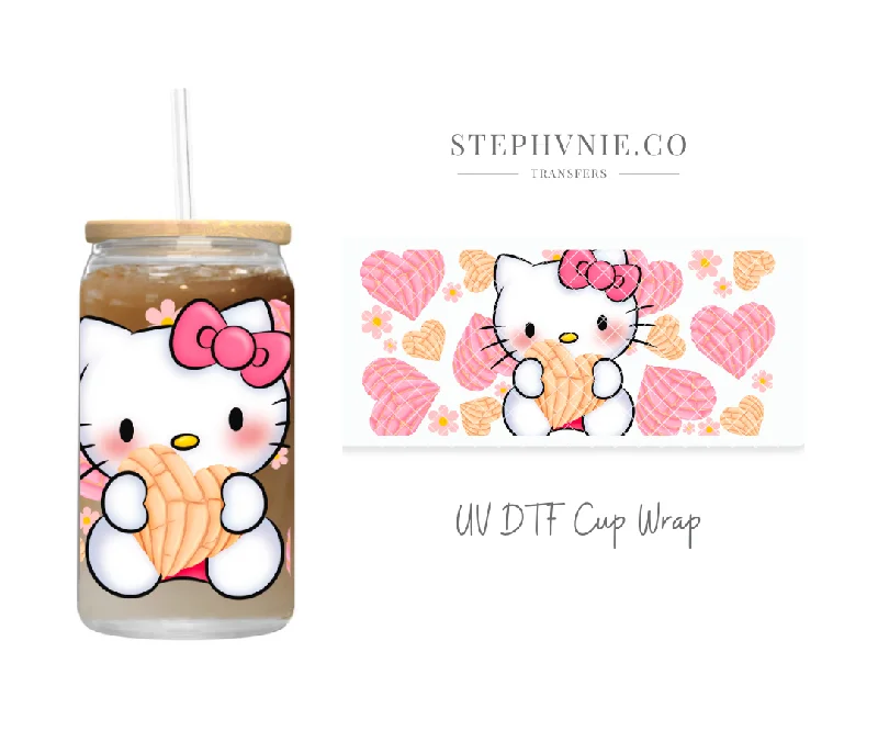 Affordable Drinkware Concha Cat - 16oz UV DTF Cup Wrap