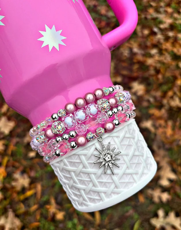 Sustainable Drinkware Popsicle Pink Starburst Bracelets