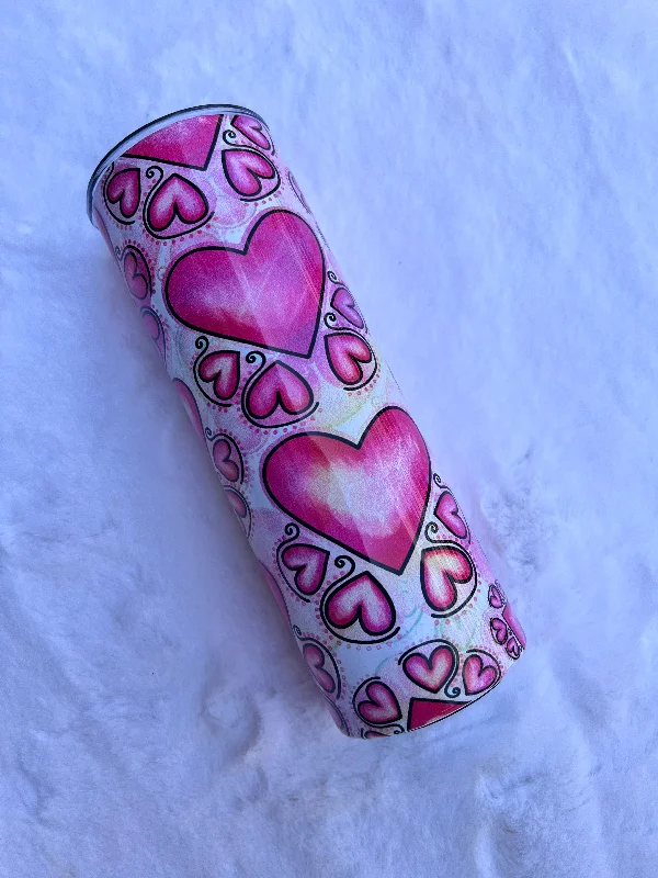 Glassware Promotion Pink Heart Paw Prints - Tumbler