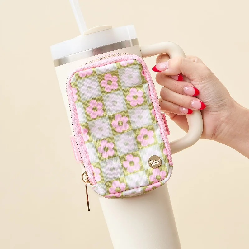 Drinkware Sets Discount Green Flower Check Tumbler Fanny Pack