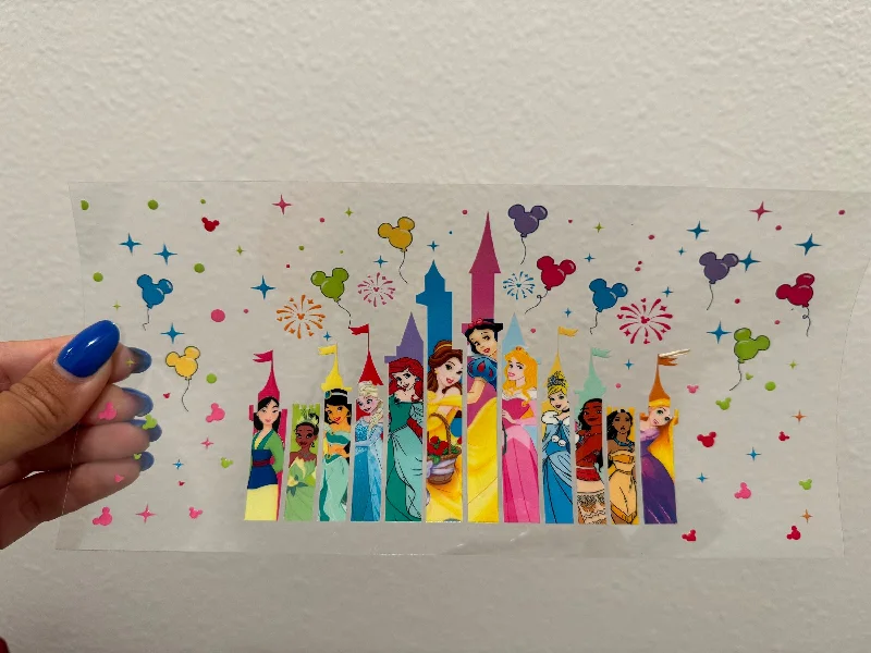 Luxury Drinkware Promotion Disney Castle Princess Characters UV DTF Wrap Transfer 16oz | No Heat Needed | Waterproof | Permanent Adhesive Luxury Drinkware Promotion Disney Castle Princess Characters UV DTF Wrap Transfer 16oz | No Heat Needed | Waterproof | Permanent Adhesive