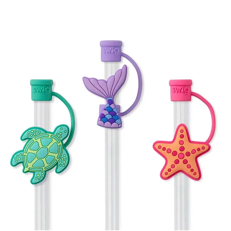 Reusable Drinkware Ocean Straw Topper Set