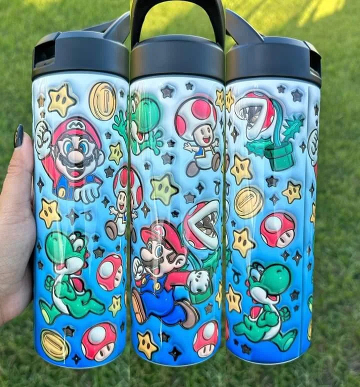 Limited Stock, Big Sale Mario Yoshi Toad Super Mario Bros 20 oz Tumbler