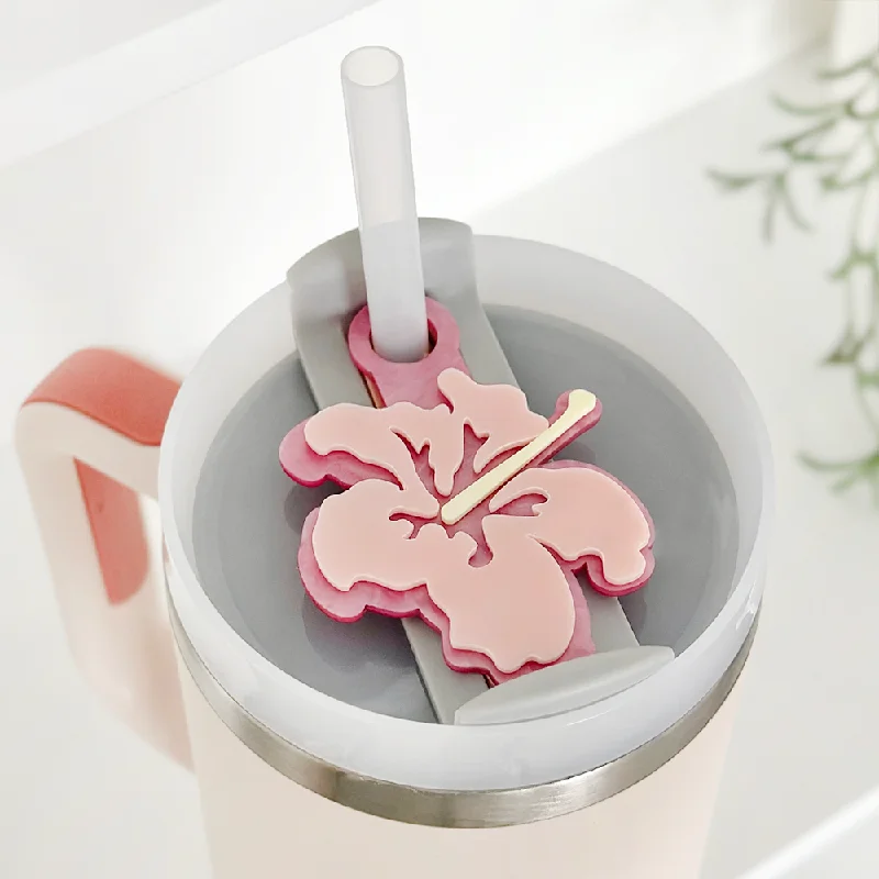 Drinkware Closeout Deals Flower Tumbler Topper - Pink