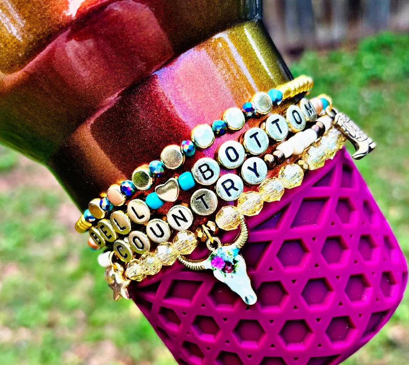 Stylish Drinkware Collection Bell Bottom Country Gold Cup Bracelets Accessories