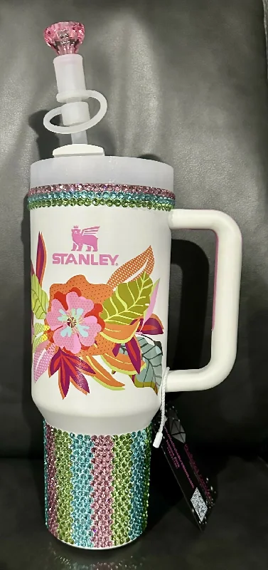 Buy More Drinkware White Flowers 40 oz Stanley