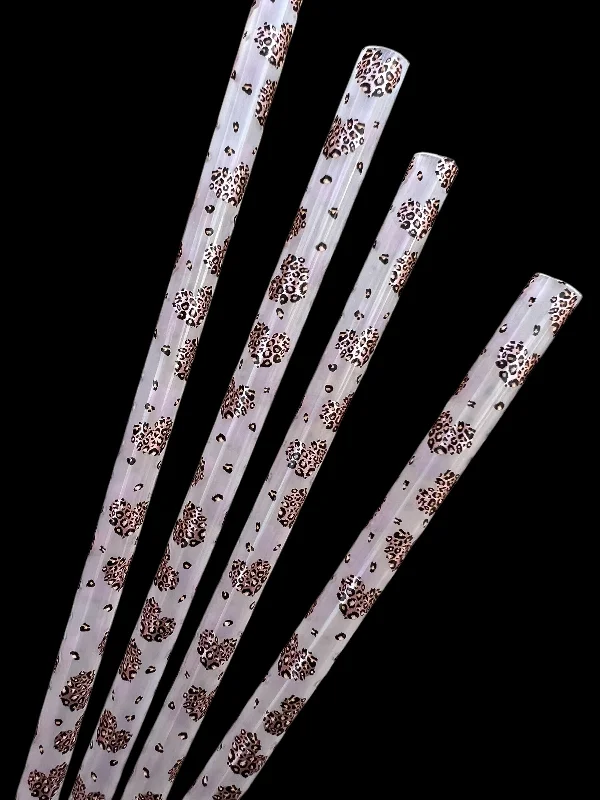 Insulated Tumbler Sale Clear Leopard HEARTS Straw (40oz Tumbler)