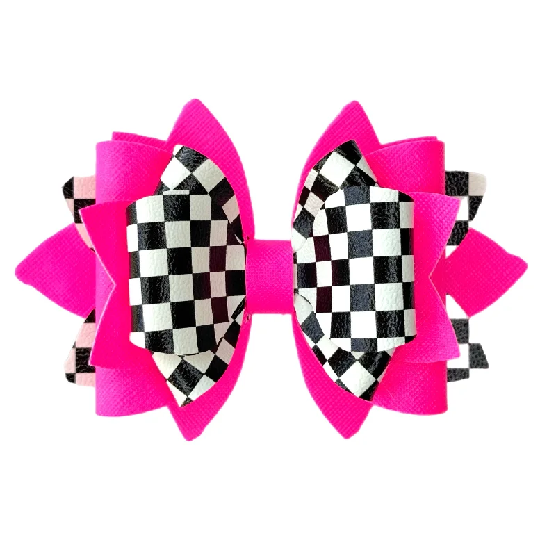 Reusable Drinkware NEON CHECKERS Tumbler Bow