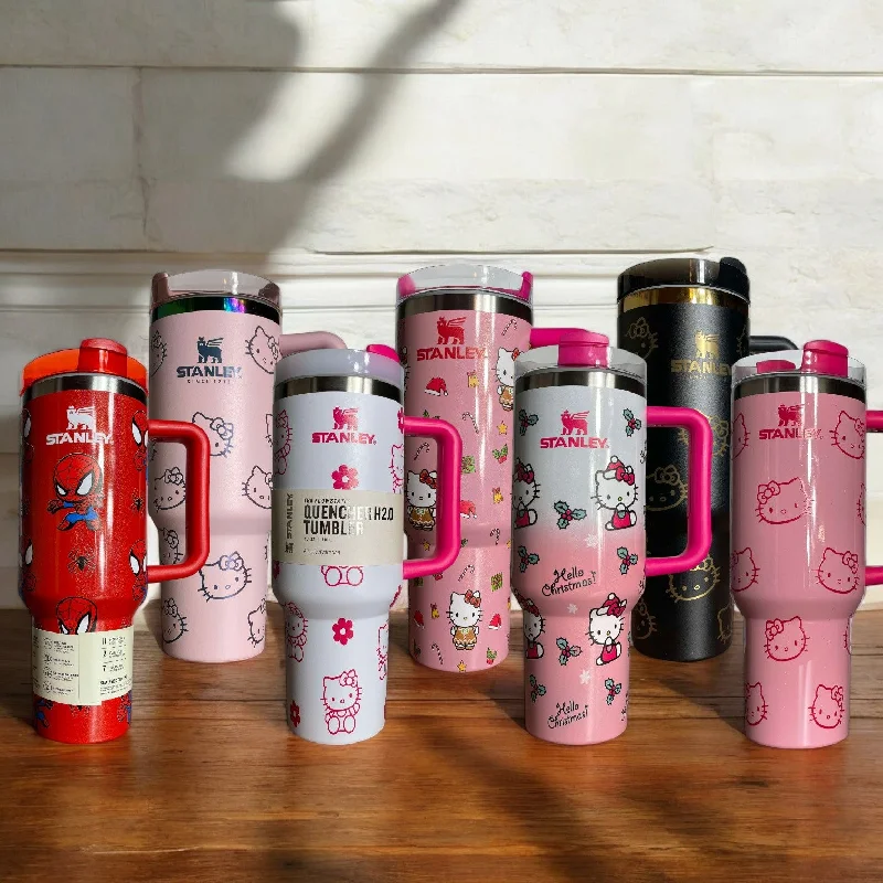 Insulated Mugs Offer 40oz Stanley Hello Kitty Laser Engraved Tumbler, Custom Tumbler with Straw and Lid in Different Colors Insulated Mugs Offer 40oz Stanley Hello Kitty Laser Engraved Tumbler, Custom Tumbler with Straw and Lid in Different Colors
