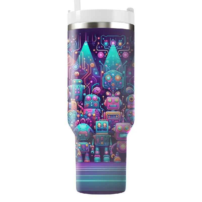 Additional Time-Limited Offers Retro Robot Rave Tumbler With Handle
