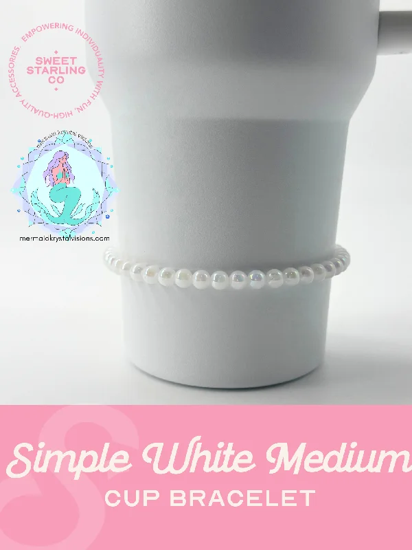 Limited-Time Drinkware Discounts Simple White Medium Cup Bracelet