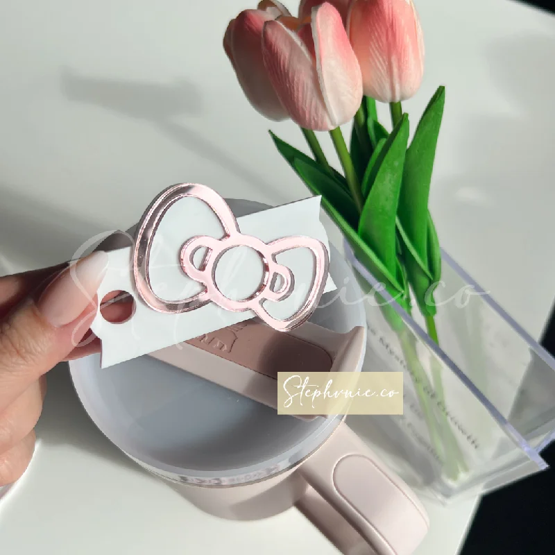 Imited-Time Drinkware Sale Rose Gold Bow Cup Topper - 40oz