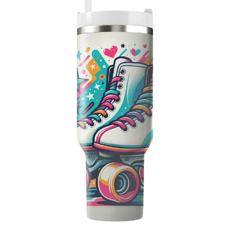 Elegant Glassware Sale Retro Roller Skating Tumbler With Handle
