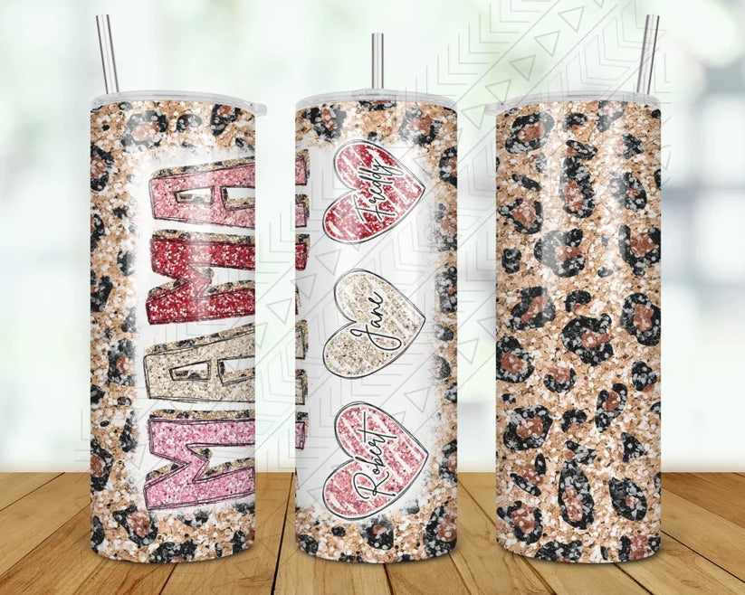 Discount Tumblers Custom Leopard Glitter Tumbler