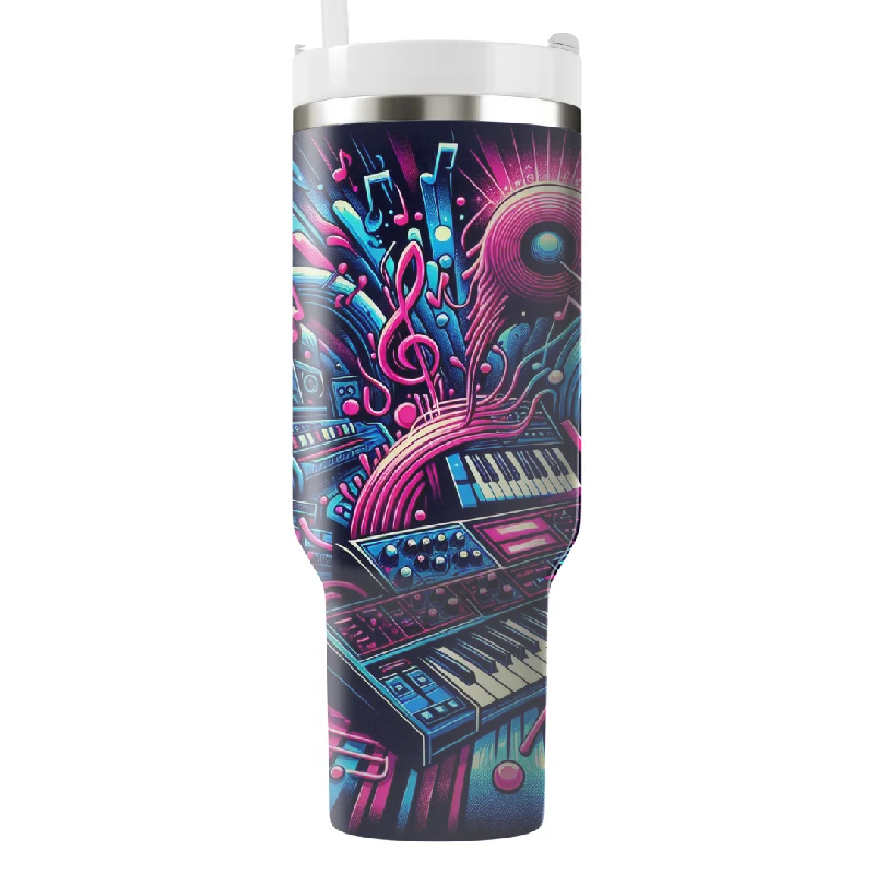 Travel Cups Promotion Retro Synths Tumbler With Handle