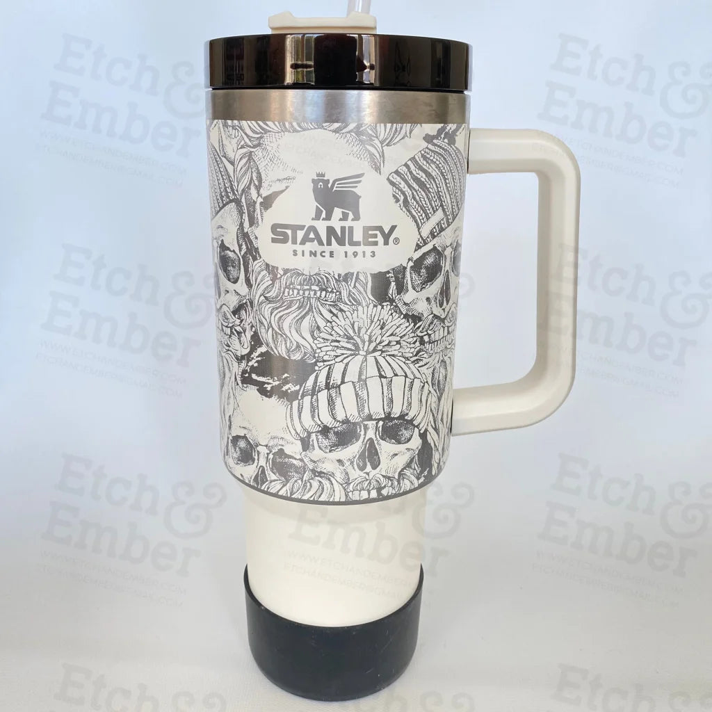 Quick Grab Deals Skulls Custom Stanley Adventure Quencher 40 oz tumbler