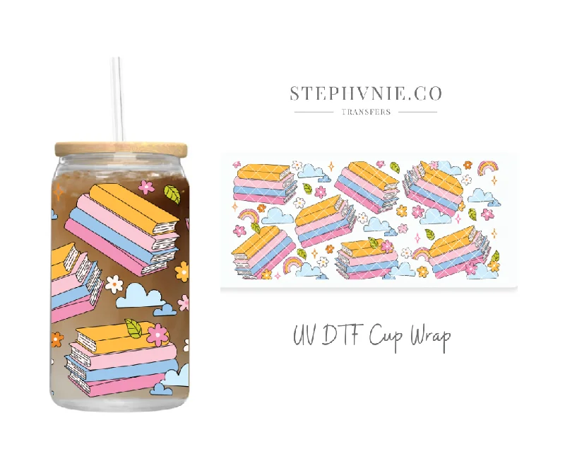 Seasonal Drinkware Sale Book Lover - 16oz UV DTF Cup Wrap (Copy)