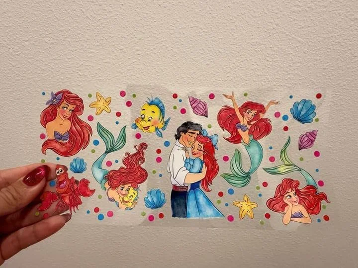 Drinkware Bundle Offer Disney The Little Mermaid UV DTF Wrap Transfer 16oz | No Heat Needed | Waterproof | Permanent Adhesive Drinkware Bundle Offer Disney The Little Mermaid UV DTF Wrap Transfer 16oz | No Heat Needed | Waterproof | Permanent Adhesive