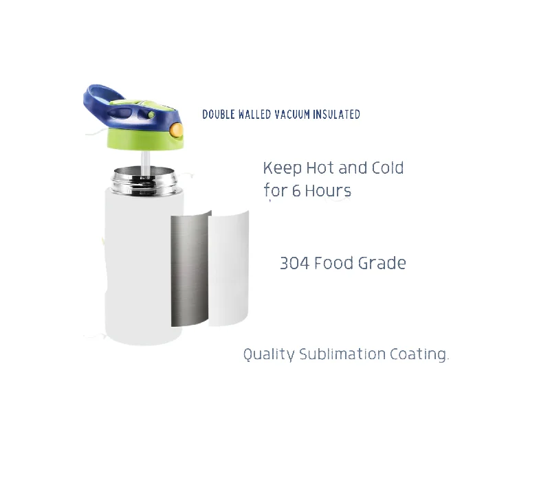 Portable Bottles Sale Blank/ White Sublimation 12 oz Insulated Kids Water Bottles