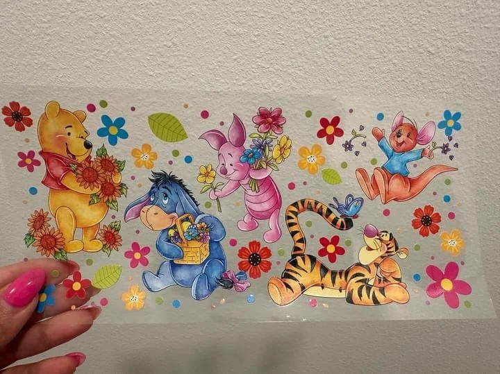 Thermal Drinkware Disney Winnie the Pooh Picking Flowers UV DTF Wrap Transfer 16oz | No Heat Needed | Waterproof | Permanent Adhesive Thermal Drinkware Disney Winnie the Pooh Picking Flowers UV DTF Wrap Transfer 16oz | No Heat Needed | Waterproof | Permanent Adhesive