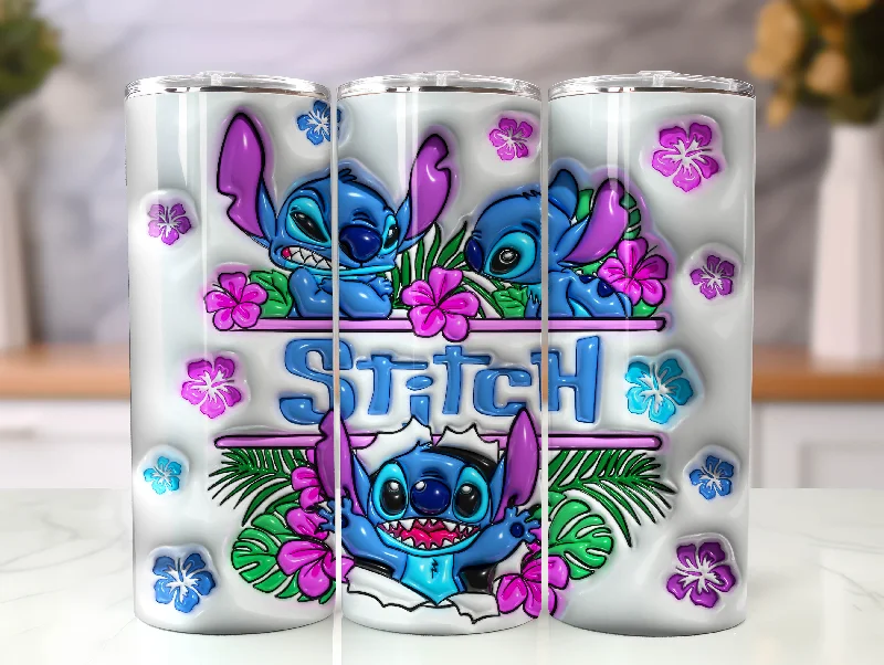 Travel Drinkware Offer Stitch 3D Inflated Tumbler, Inflated 3D Stitch Tumbler Wrap,Tumbler Wrap, Full Tumbler Wrap, 20oz Skinny Tumbler, 3D Tumbler, Png Download Travel Drinkware Offer Stitch 3D Inflated Tumbler, Inflated 3D Stitch Tumbler Wrap,Tumbler Wrap, Full Tumbler Wrap, 20oz Skinny Tumbler, 3D Tumbler, Png Download