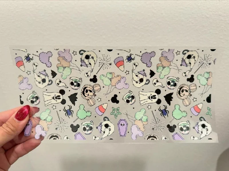 Reusable Drinkware Disney Halloween Theme UV DTF Wrap Transfer 16oz | No Heat Needed | Waterproof | Permanent Adhesive Reusable Drinkware Disney Halloween Theme UV DTF Wrap Transfer 16oz | No Heat Needed | Waterproof | Permanent Adhesive