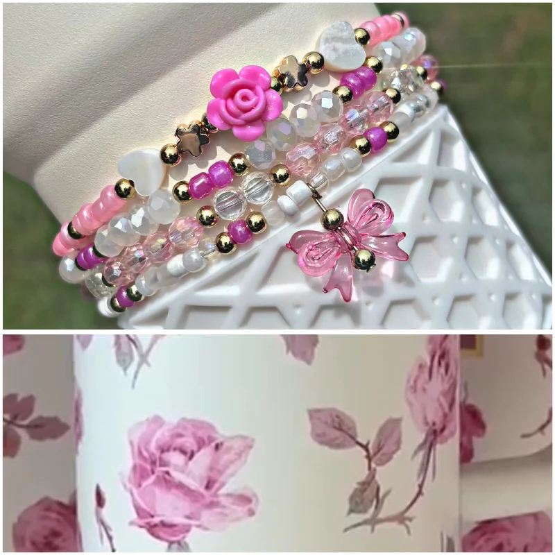 Tumbler Promotions Ribbon Rosa LoveShack Fancy Cup Bracelets Stanley Cup Accessories