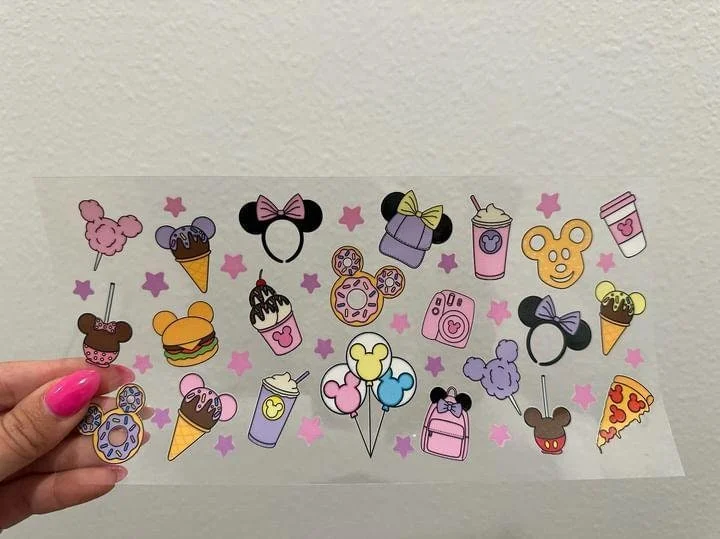 Premium Glassware Discounts Disney Snacks UV DTF Wrap Transfer 16oz | No Heat Needed | Waterproof | Permanent Adhesive Premium Glassware Discounts Disney Snacks UV DTF Wrap Transfer 16oz | No Heat Needed | Waterproof | Permanent Adhesive