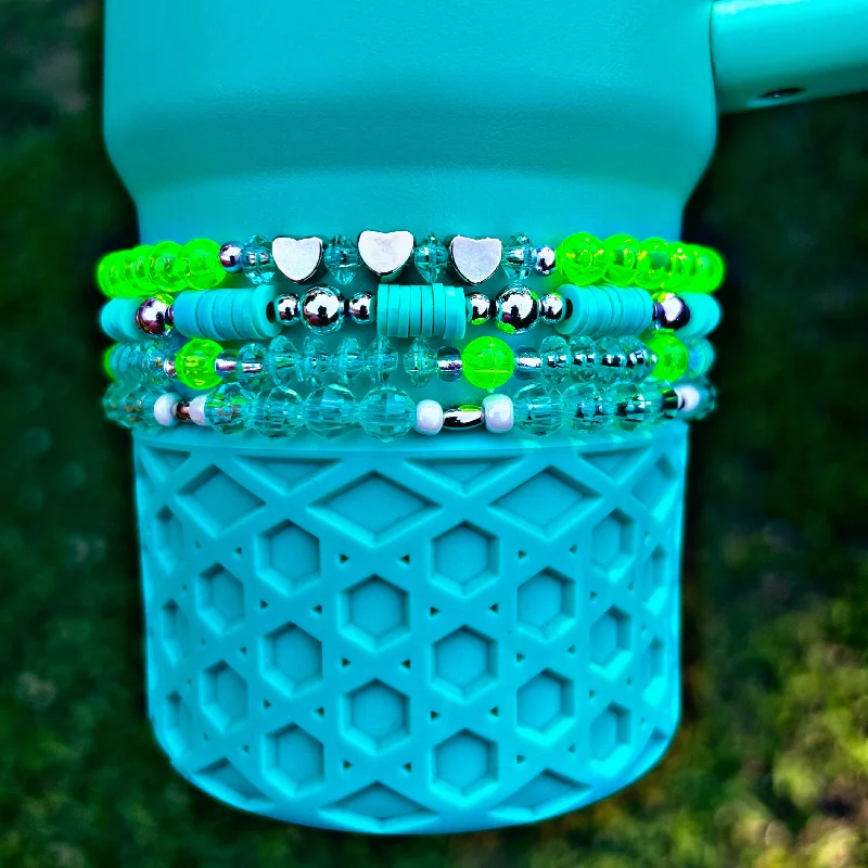 Modern Glassware Sale Tropical Teal Cup Bracelets Bright Lime