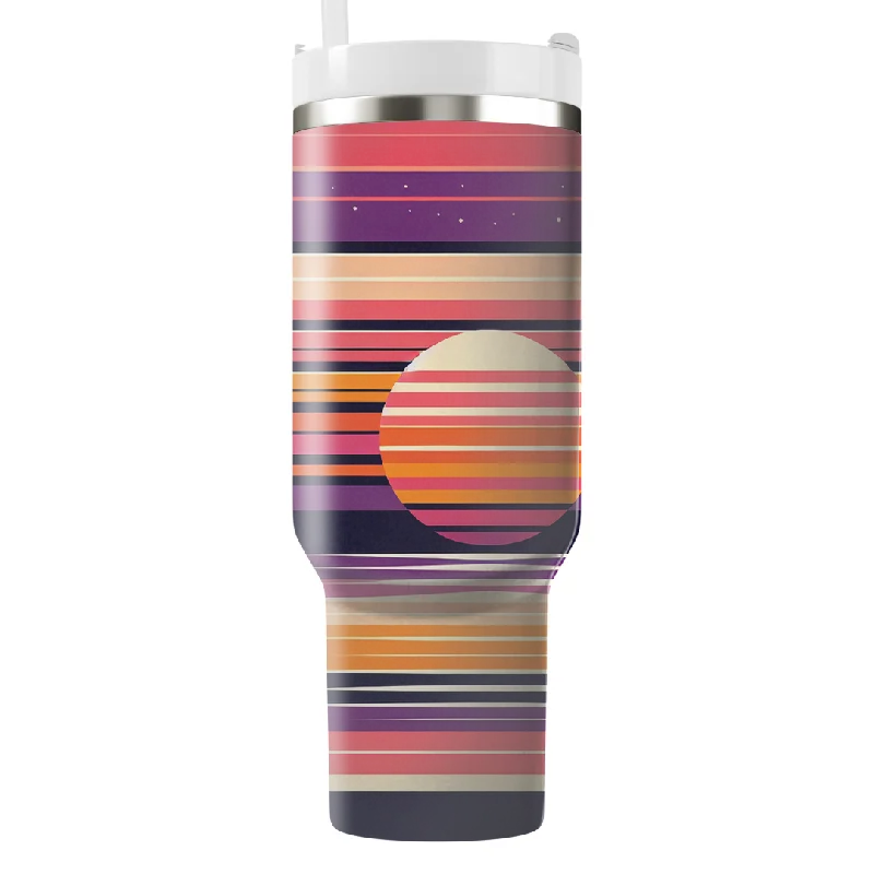 Flash Drinkware Deals Retro Striped Sunset Tumbler With Handle