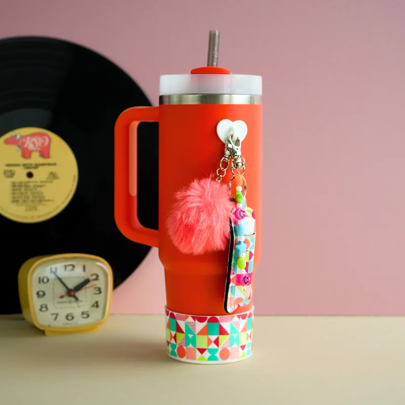 Modern Glass Drinkware Geometric Print Bottle Boot